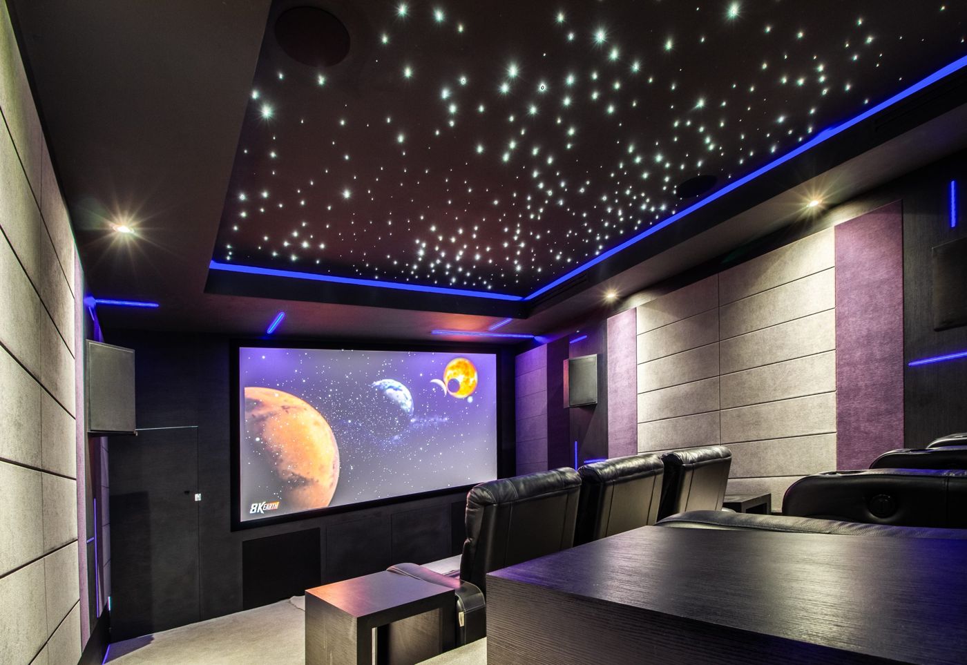 Finished private cinema interior